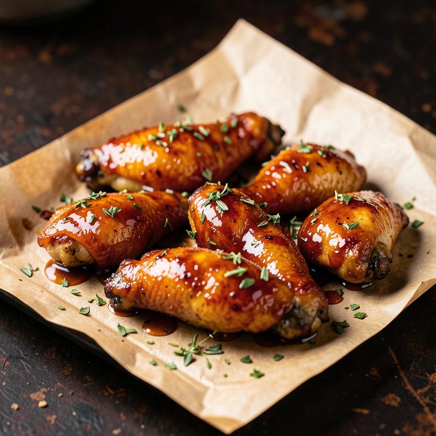 Fresh halal wings at the counter